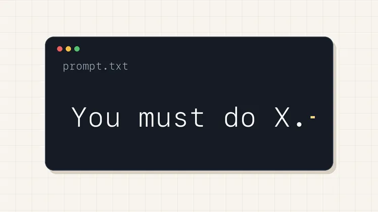 A prompt window containing the large text: You must do X.
